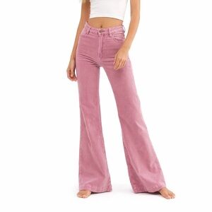 ROLLA’s 29 EastCoast Cord Flares Pink 0418 high rise cotton corduroy rollas